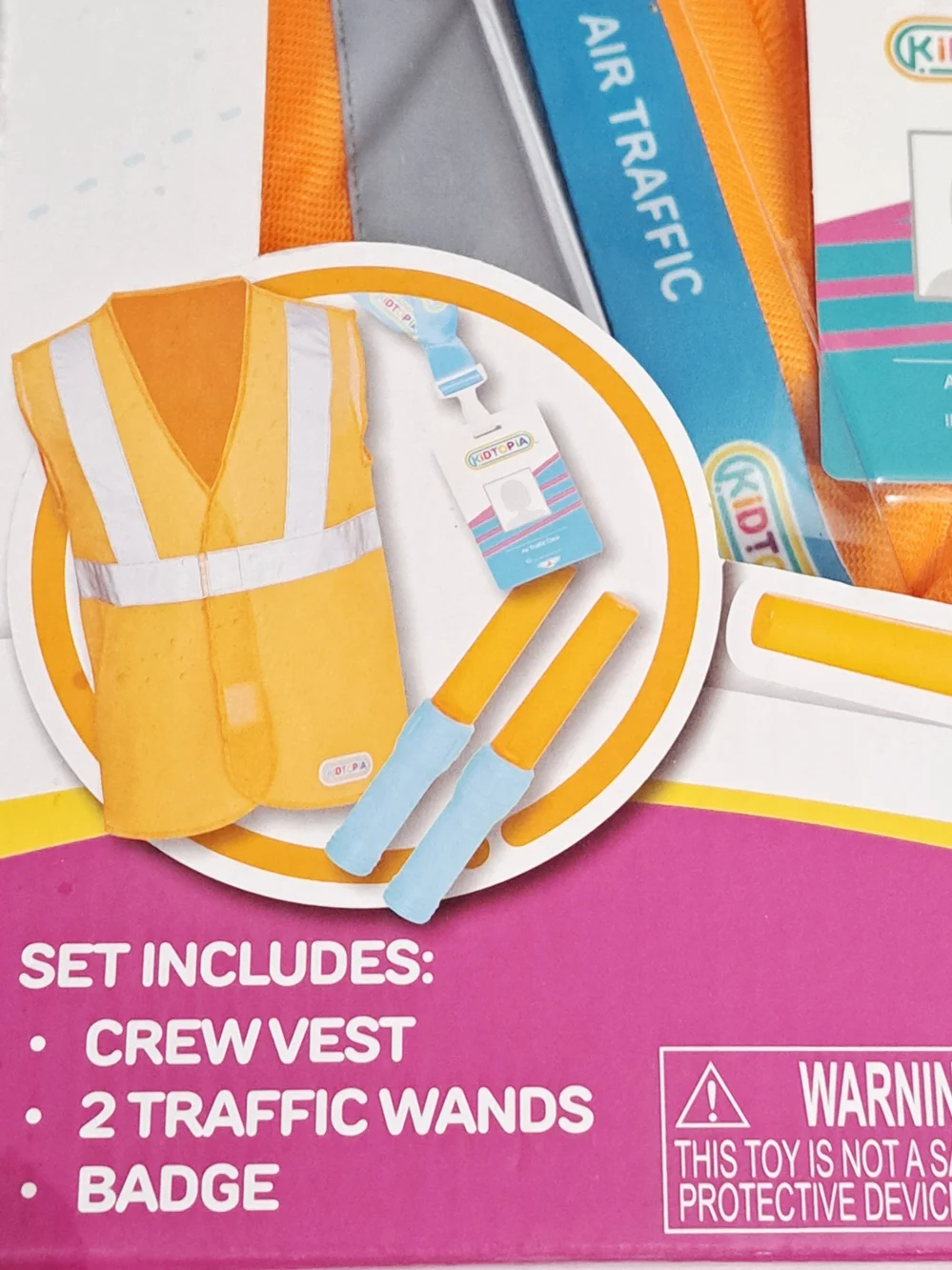 Kidtopia Aviation Kids Air Traffic Crew Play Set - Orange and Blue